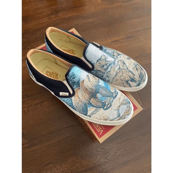 vans slip on Cali Tapestry Bear women size 8.5 - Picture 2 of 8